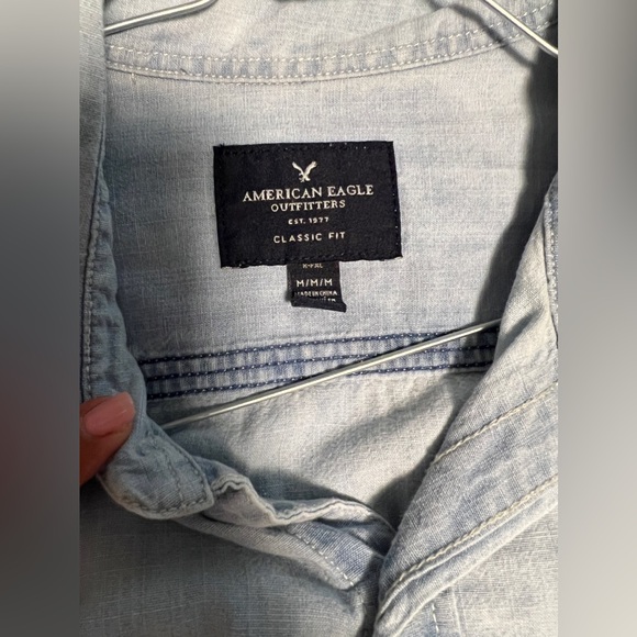 AE Long Sleeve Western Denim Button Down Shirt - Picture 3 of 7